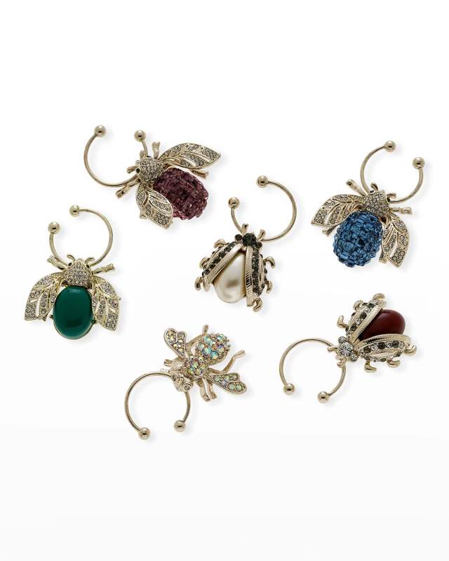 Bedazzled Bee Wine Charms, Set of 6